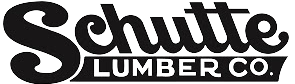 Logo of Schutt Lumber company with bold text.