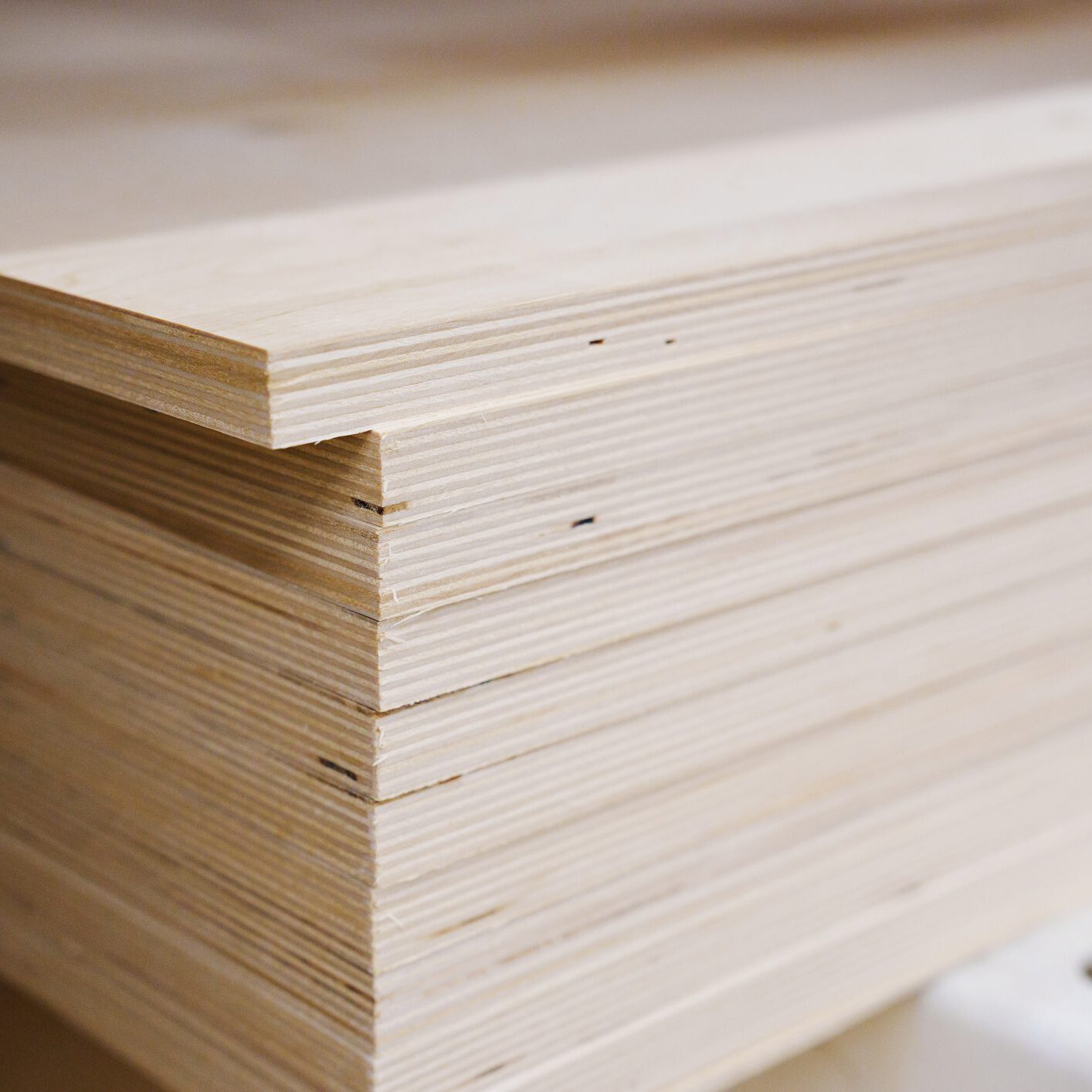 Stack of plywood sheets